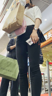 高跟打底黑裤成熟少妇魅力性感