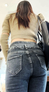 性感包臀牛仔后入极品美女