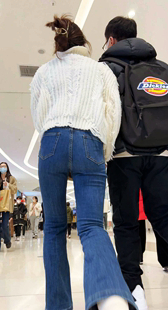 超紧蓝牛长发小姐姐