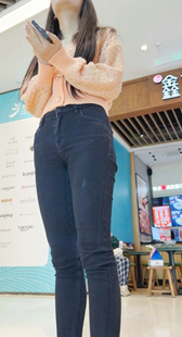 性感长腿黑牛仔身材真好