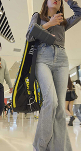 灰牛仔美女小姐姐正三角