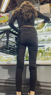 端午节献礼高挑黑裤大宽臀长发OL