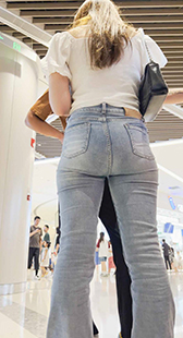 包臀灰牛仔臀肉真多