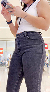 重口味包臀黑牛仔