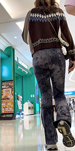 扎染喇叭瑜伽裤