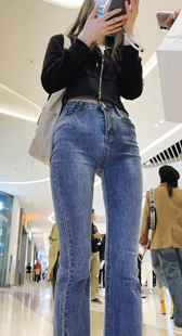 高腰紧牛骆驼趾长发小姐姐