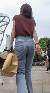 高腰牛仔裤极品小姐姐翘臀